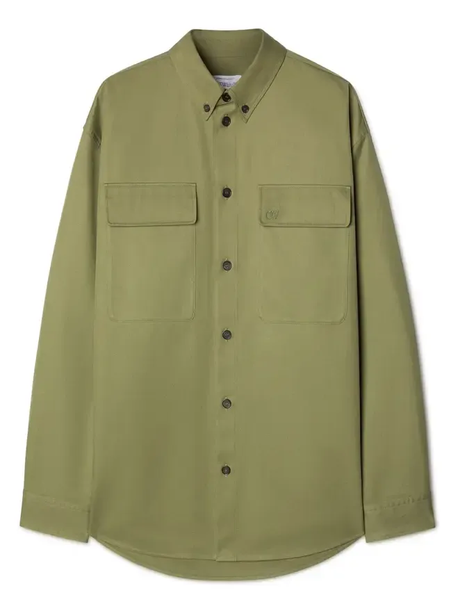 OW EMB COT MILIT OVERSHIRT