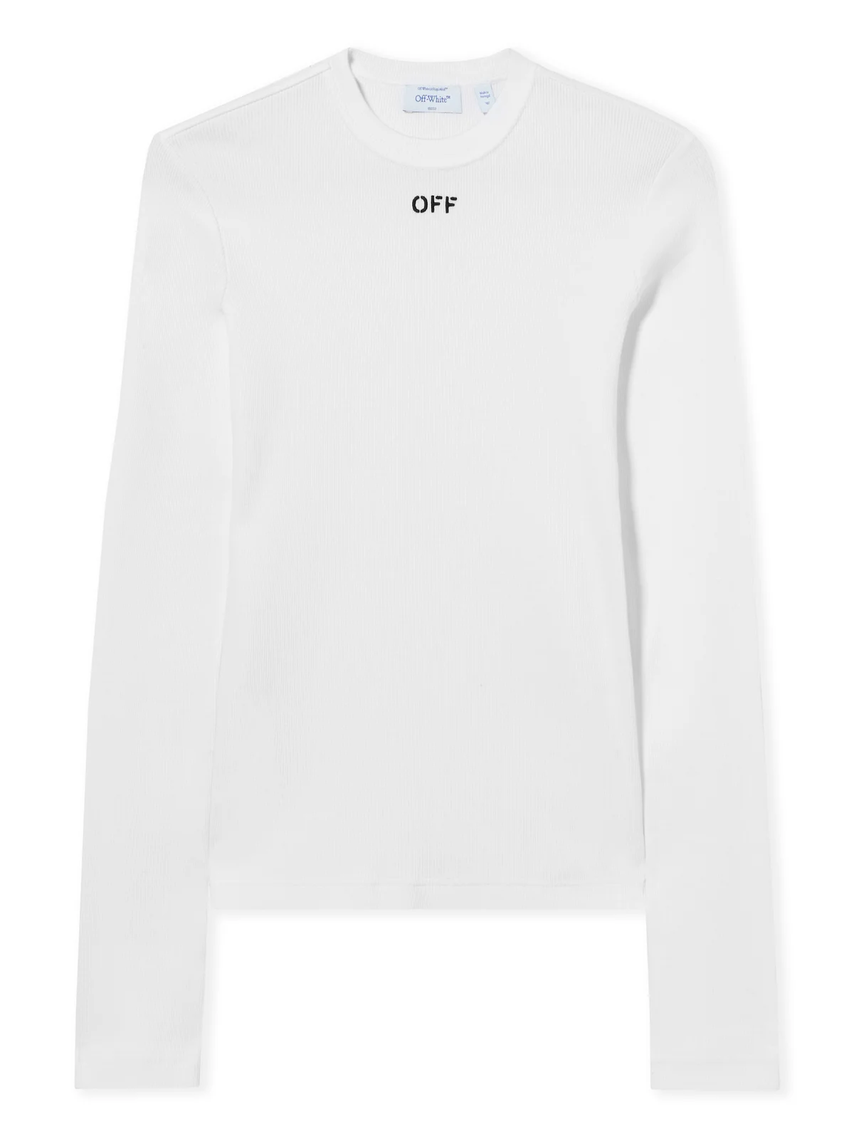 Off Stamp Ribbed Long-Sleeved Crewneck Off Stamp Ribbed Long-Sleeved Crewneck