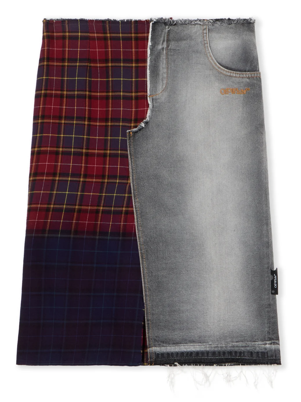 Off-White Check Flannel Denim Skirt