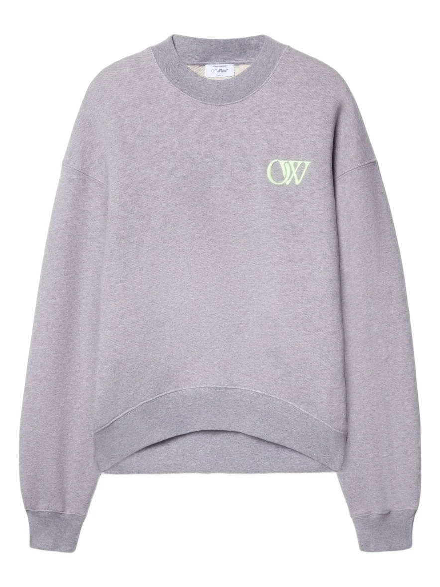 Off-White Gray Embroidered Ow Sweatshirt