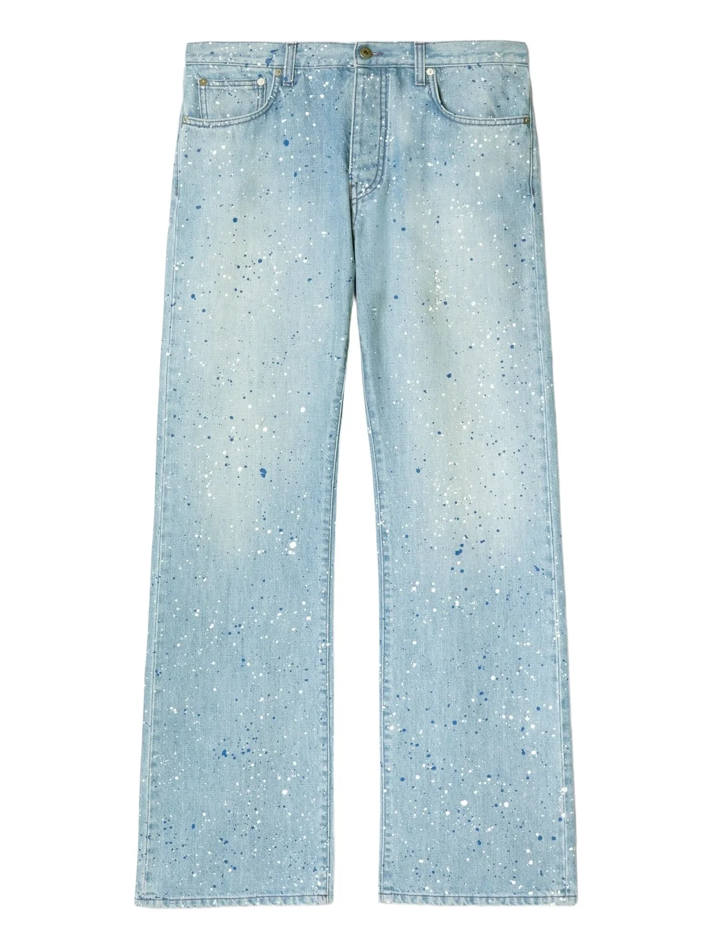 Off-White Paint Relaxed Jeans Navy Blue - Multicol