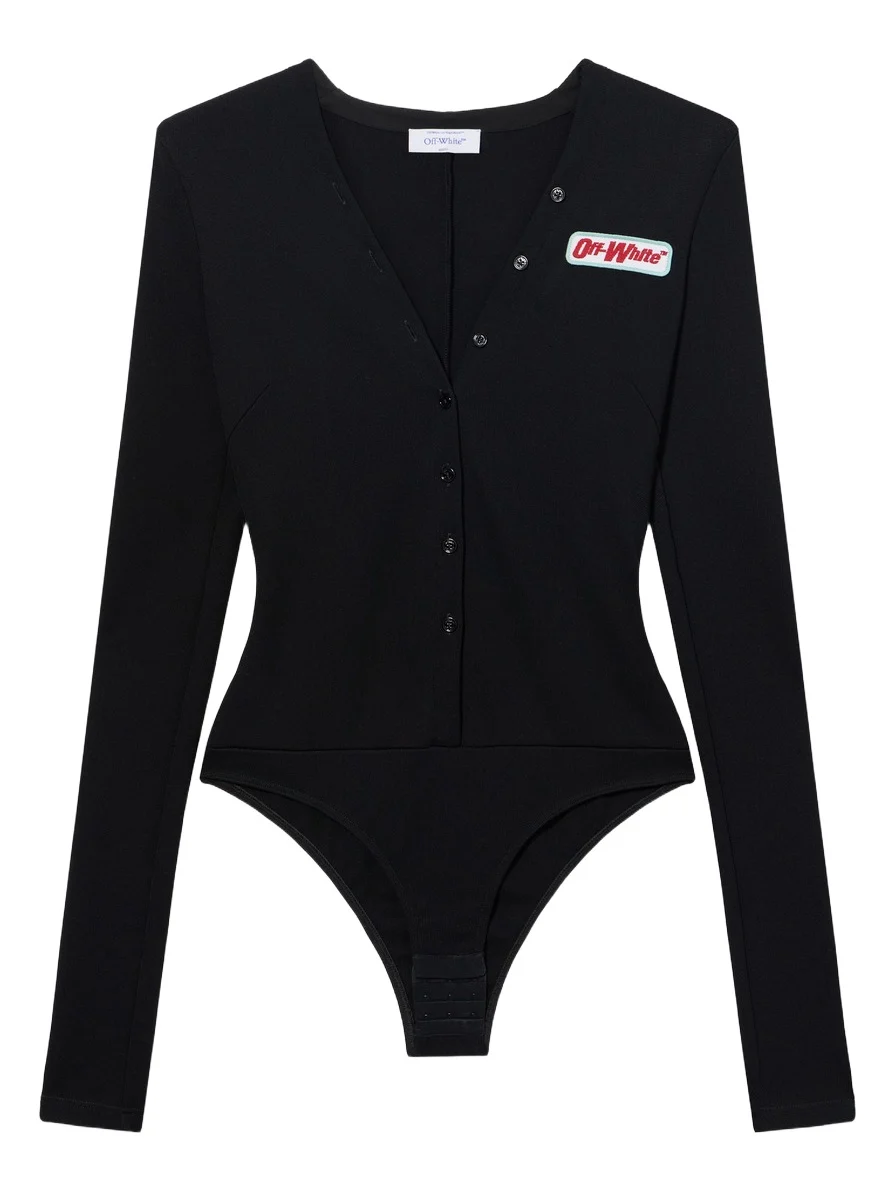 Off-White Heavy Jersey Button-Up Bodysuit