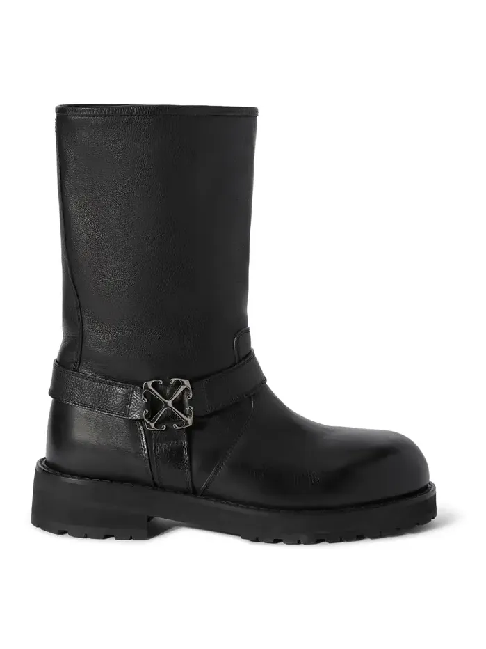 Off-White Off Track Leather Boots