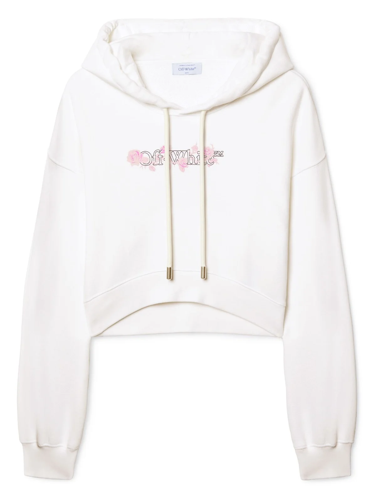 Off-White White Bookish Rose Cropped Hoodie