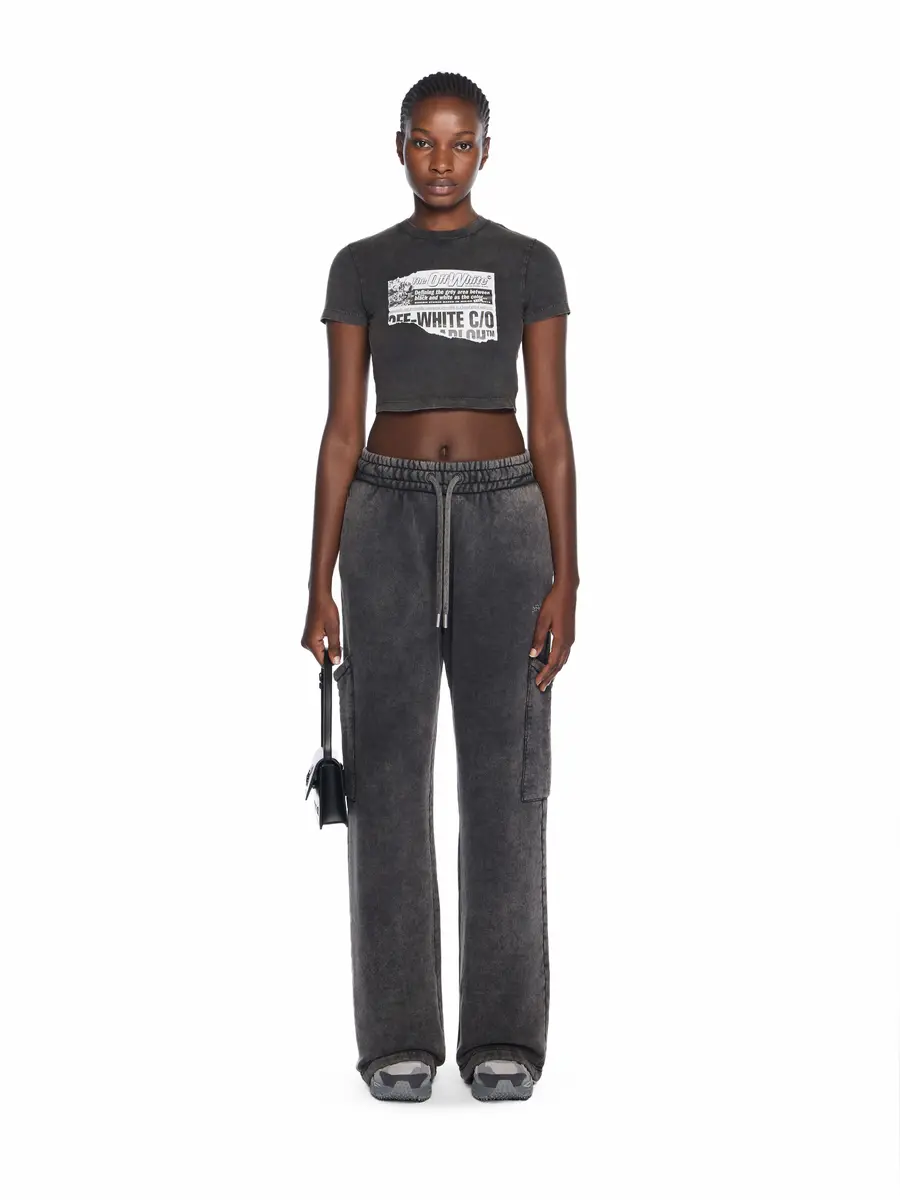 Off-White News Print 90s Crop Logo Tee | Thumbnail 2
