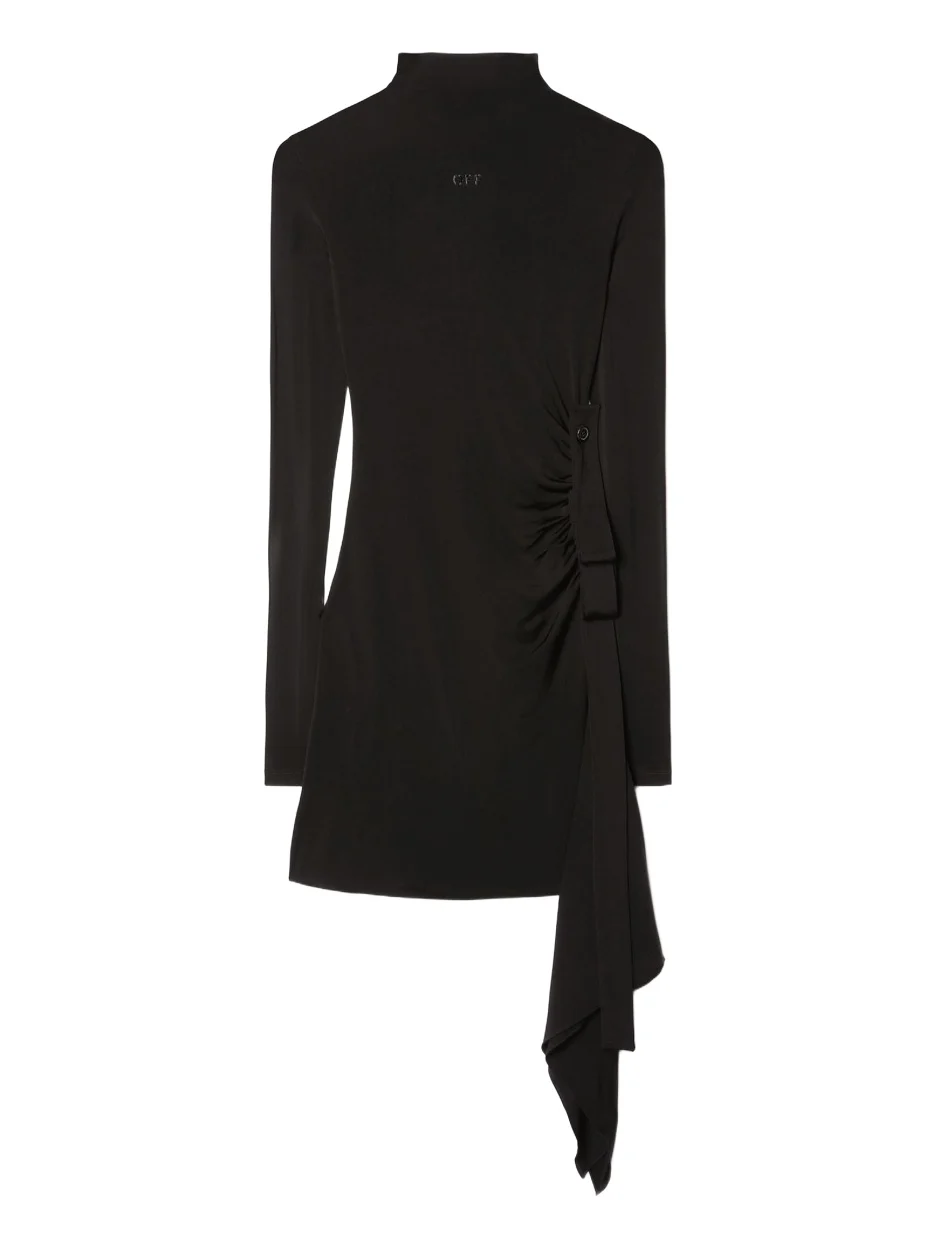 Off-White Black Draped Mini Dress