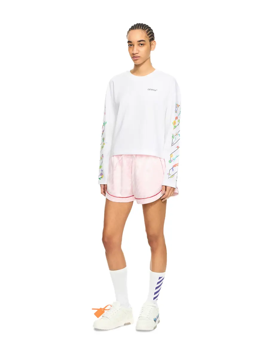 Off-White Diagonal Glowing Flower Long-Sleeved T-shirt | Thumbnail 2 Off-White Diagonal Glowing Flower Long-Sleeved T-shirt | Thumbnail 2