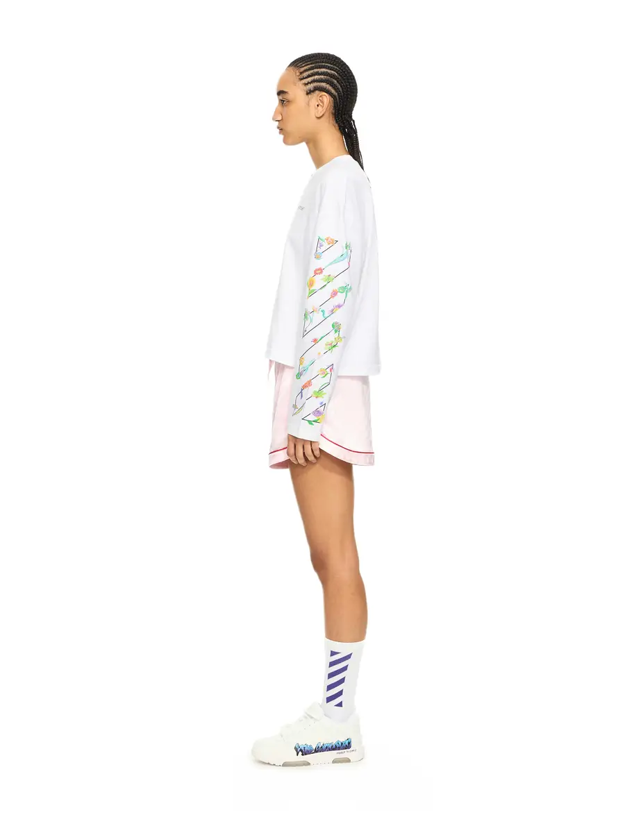 Off-White Diagonal Glowing Flower Long-Sleeved T-shirt | Thumbnail 3 Off-White Diagonal Glowing Flower Long-Sleeved T-shirt | Thumbnail 3