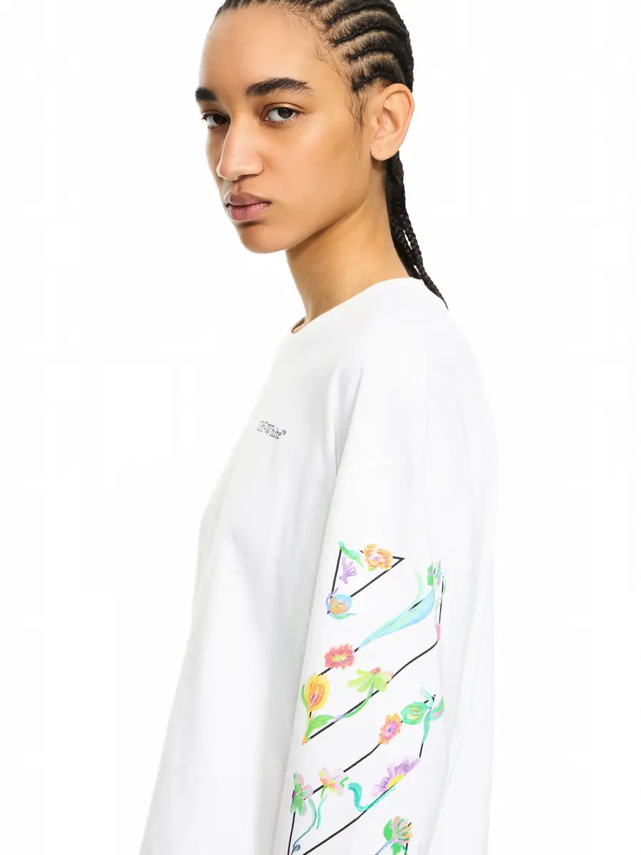 Off-White Diagonal Glowing Flower Long-Sleeved T-shirt | Thumbnail 5 Off-White Diagonal Glowing Flower Long-Sleeved T-shirt | Thumbnail 5