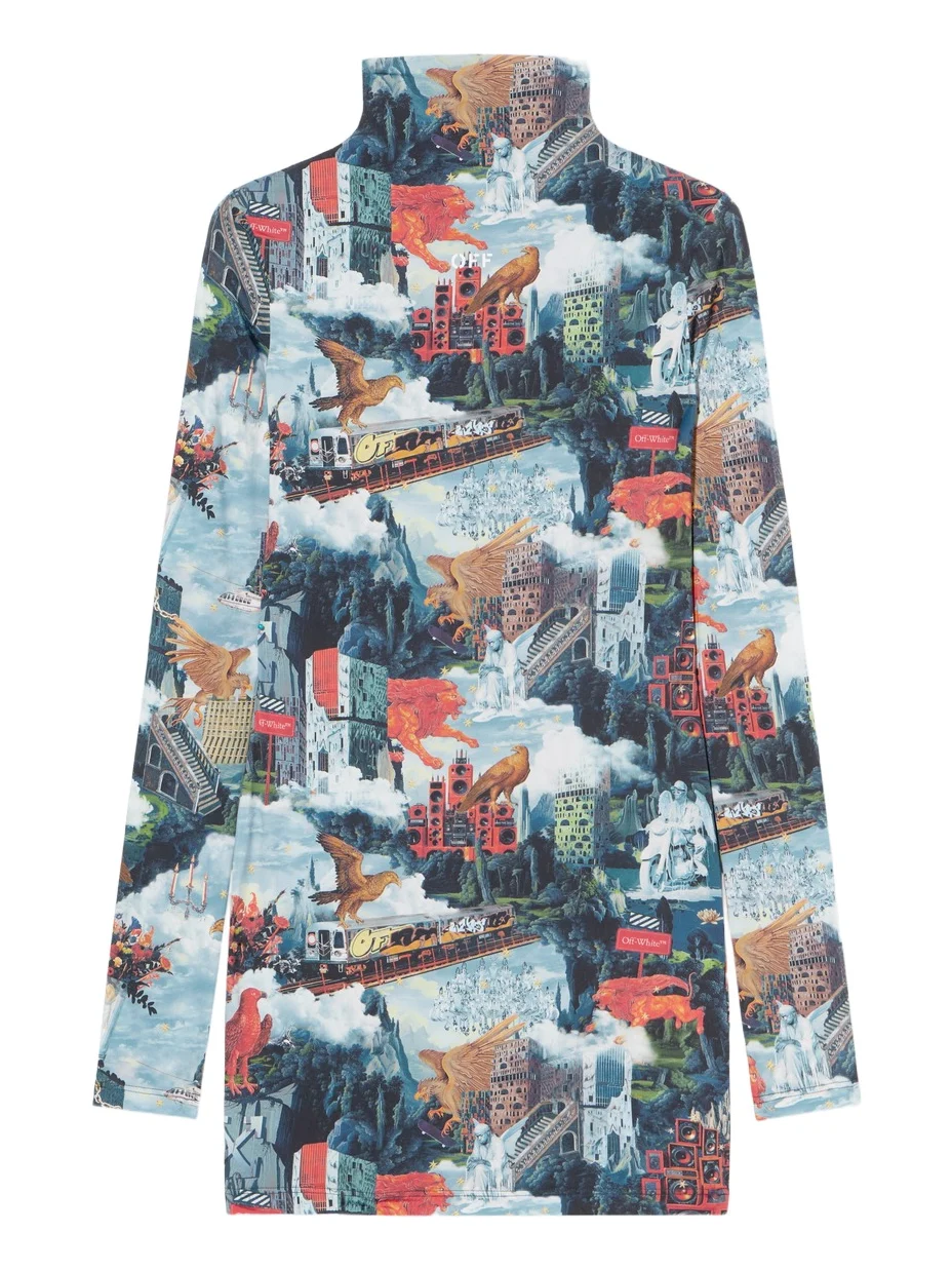 Off-White World Paint Second Skin Mini Dress