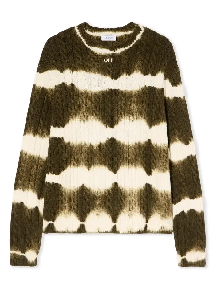 Off-White Off Stamp Cable Knit Crewneck