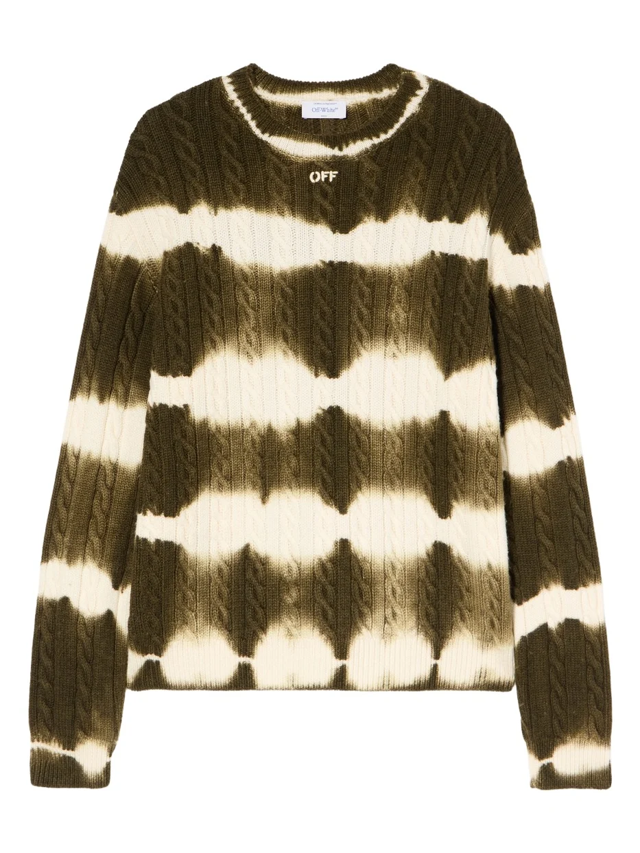 Off Stamp Cable Knit Crewneck Off Stamp Cable Knit Crewneck