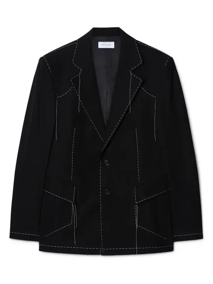 Off-White Black 00 Wool Blazer
