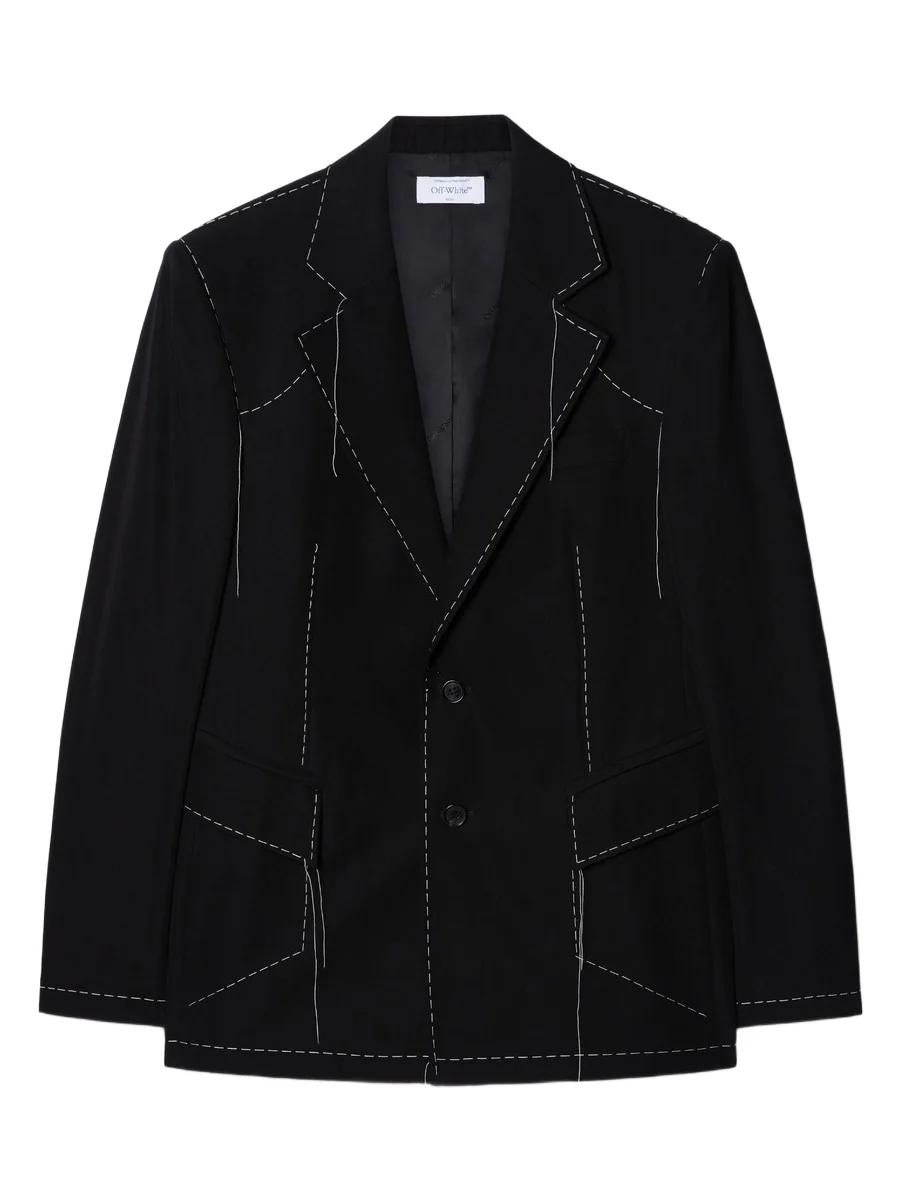 Off-White Black 00 Wool Blazer