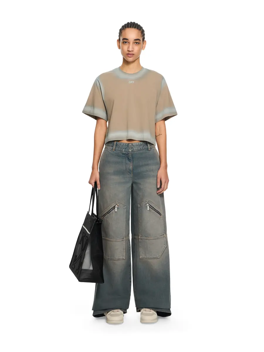 Off-White Spray Off Stamp Crop T-shirt | Thumbnail 2 Off-White Spray Off Stamp Crop T-shirt | Thumbnail 2
