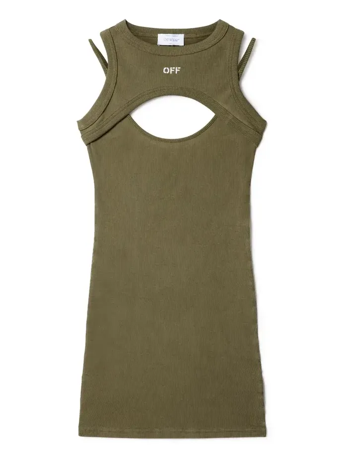 OFF STAMP RIB CUT OUT DRESS OFF STAMP RIB CUT OUT DRESS