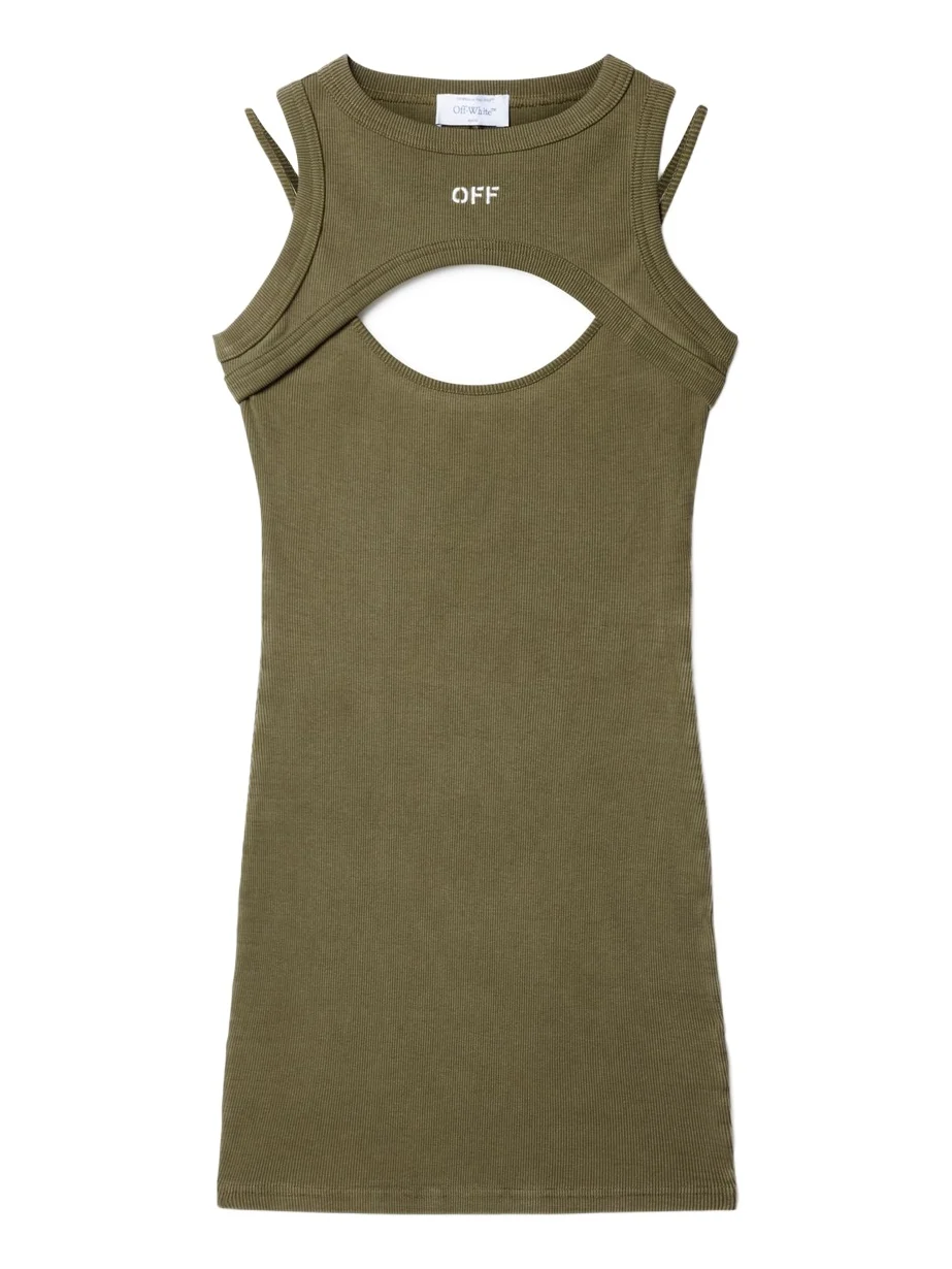 OFF STAMP RIB CUT OUT DRESS OFF STAMP RIB CUT OUT DRESS