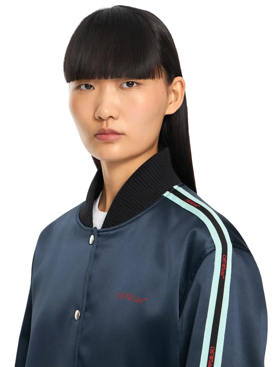 Off-White Satin Varsity Jacket | Thumbnail 5