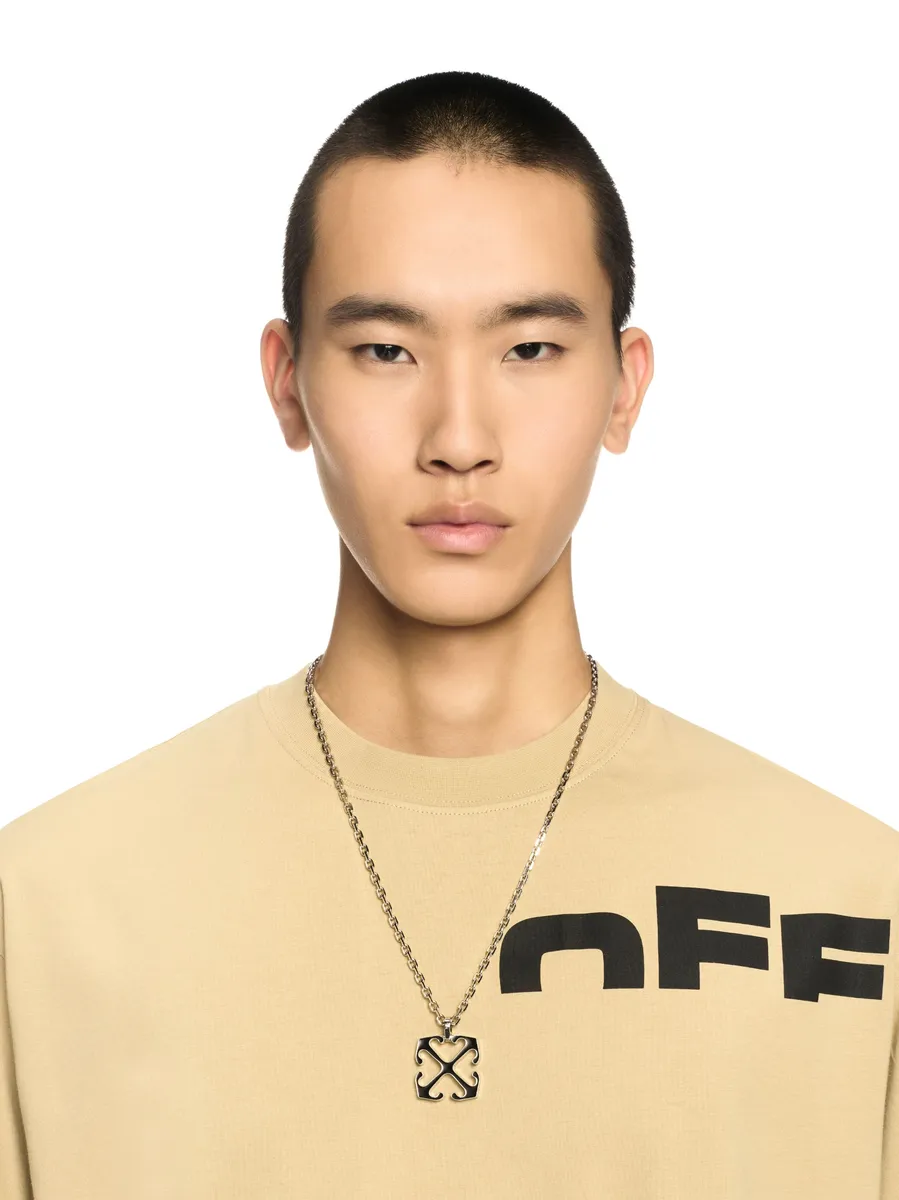 Off-White Enamel Arrow Pendant Necklace | Thumbnail 2 Off-White Enamel Arrow Pendant Necklace | Thumbnail 2