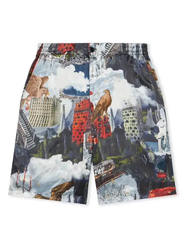 Off-White World Paint Viscose Bowling Shorts