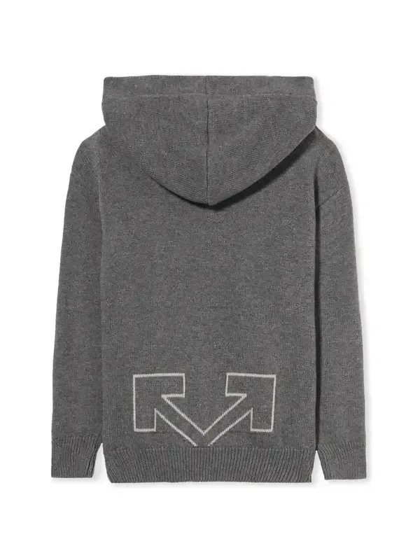 Off-White Type Logo Knit Logo Hoodie