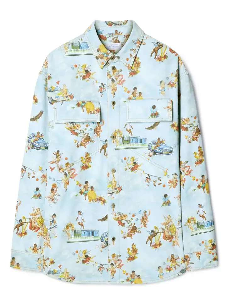 Fresco Print Den Milit Shirt Fresco Print Den Milit Shirt