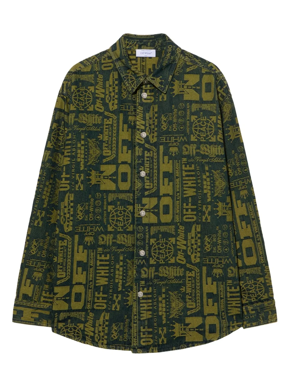 Off-White Multilogo Jacquard Denim Shirt