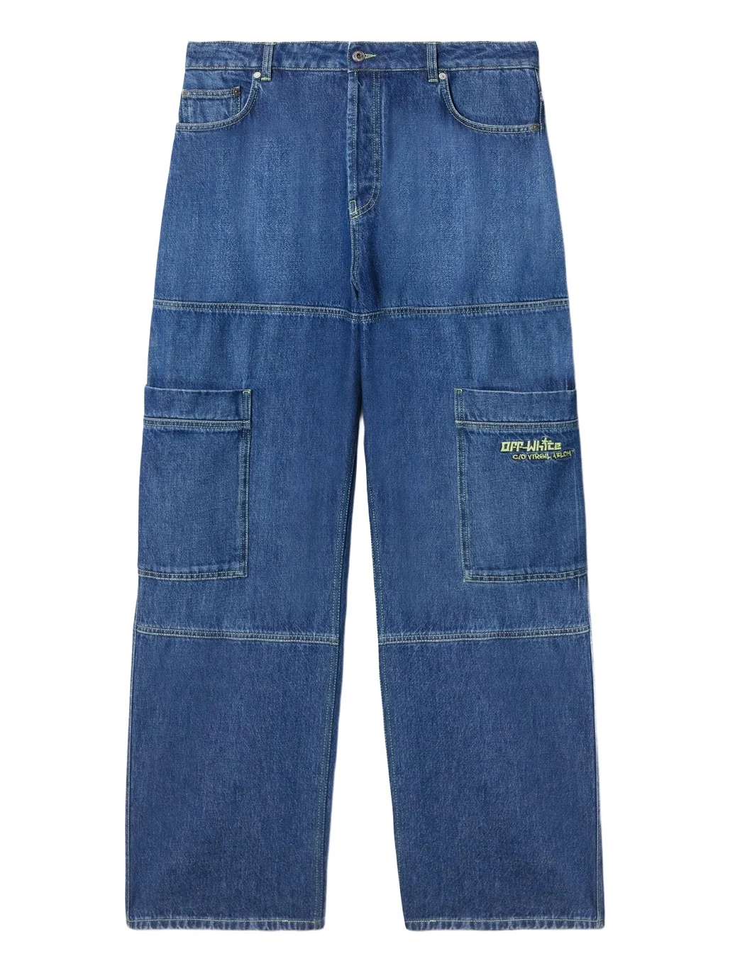 Off-White Blue Irregular Cargo Jeans