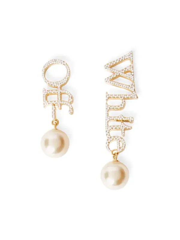 Strass + Pearl Logo Earrings Strass + Pearl Logo Earrings