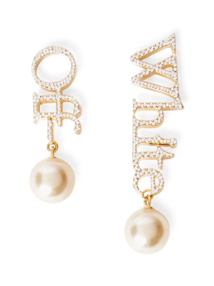Strass + Pearl Logo Earrings Strass + Pearl Logo Earrings