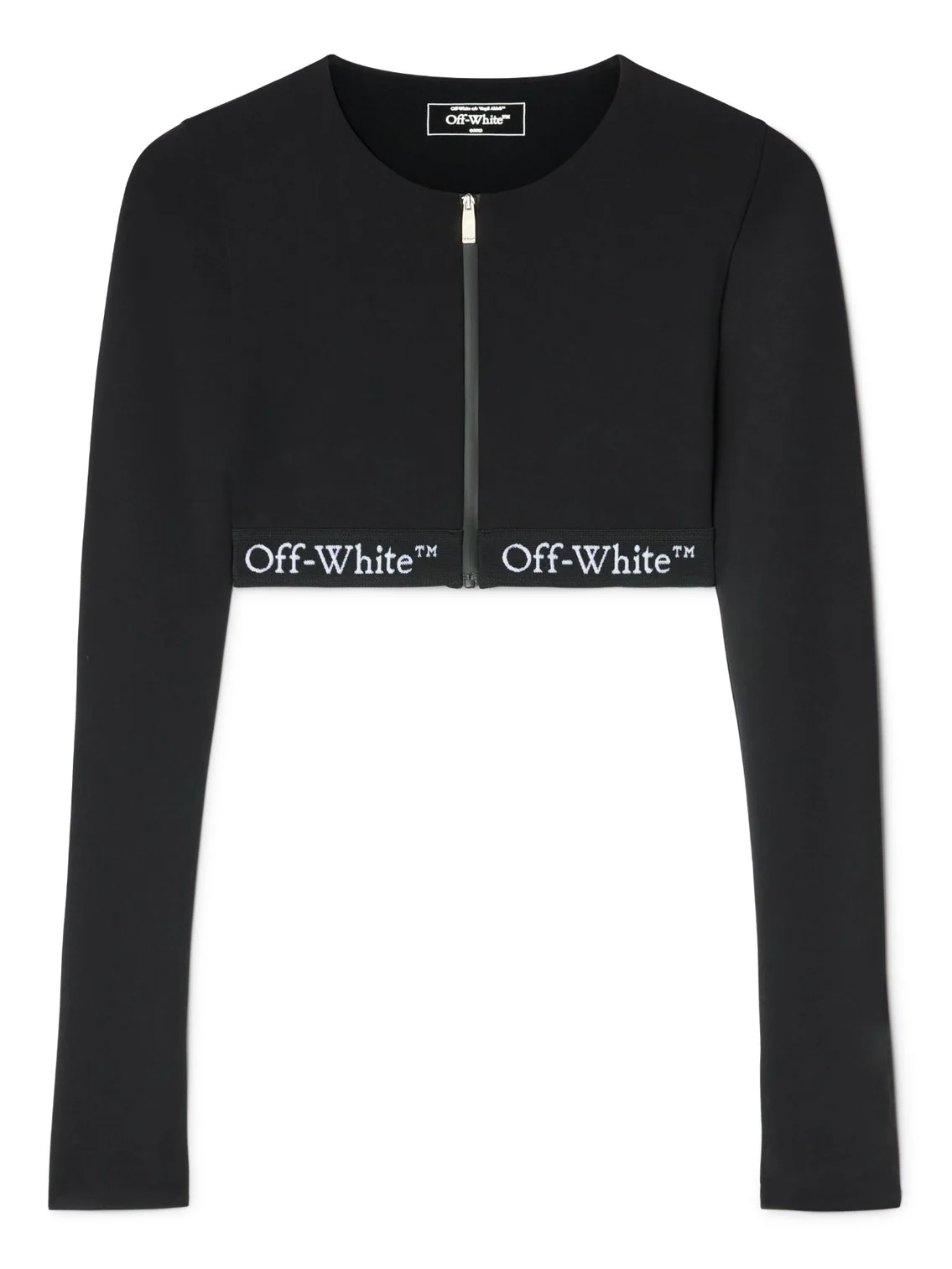 Black Logo Band Zip Crop Top Black Logo Band Zip Crop Top
