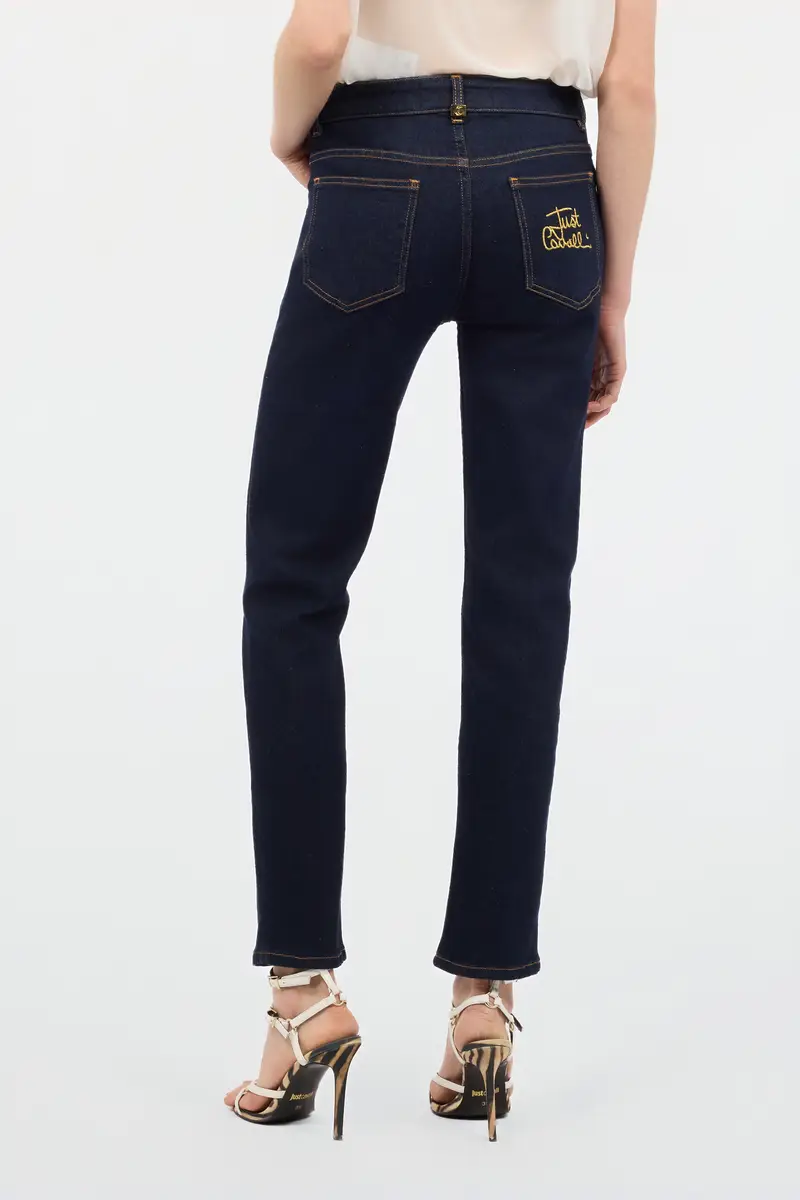 Roberto Cavalli Straight-Leg Jeans With Embroidered Logo | Thumbnail 3 Roberto Cavalli Straight-Leg Jeans With Embroidered Logo | Thumbnail 3