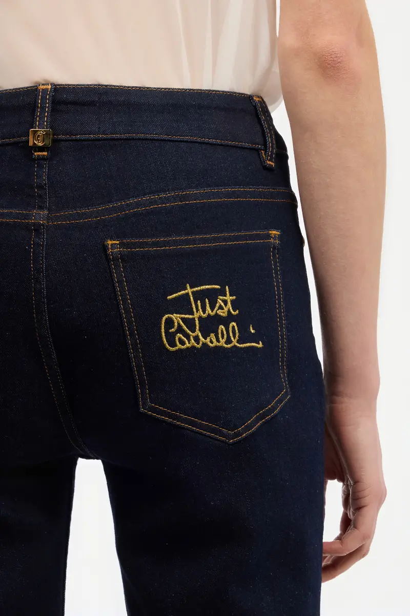 Roberto Cavalli Straight-Leg Jeans With Embroidered Logo | Thumbnail 5 Roberto Cavalli Straight-Leg Jeans With Embroidered Logo | Thumbnail 5