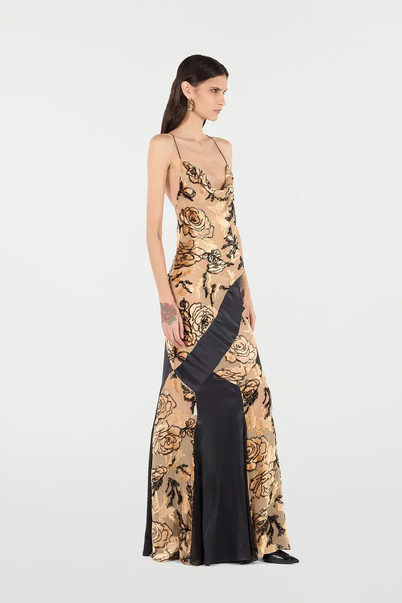 Roberto Cavalli Slip Dress With Rose Pattern | Thumbnail 2
