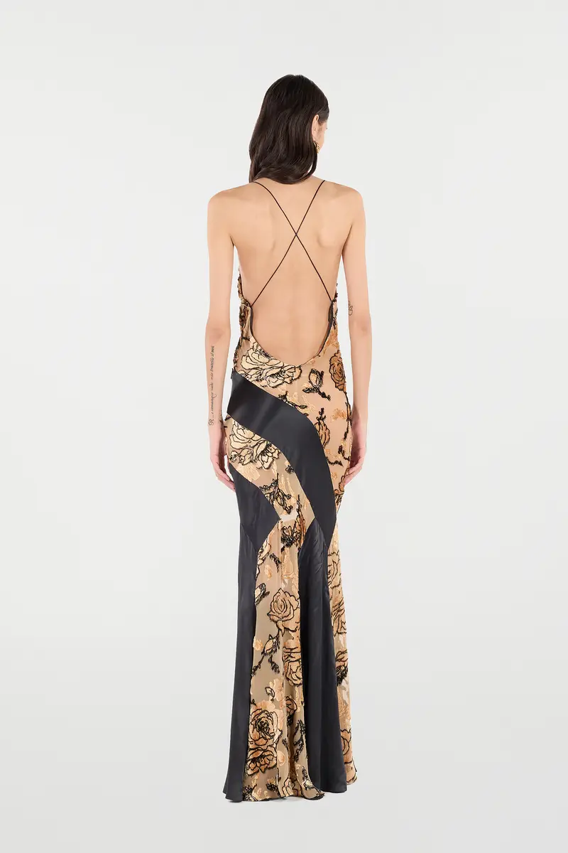 Roberto Cavalli Slip Dress With Rose Pattern | Thumbnail 3
