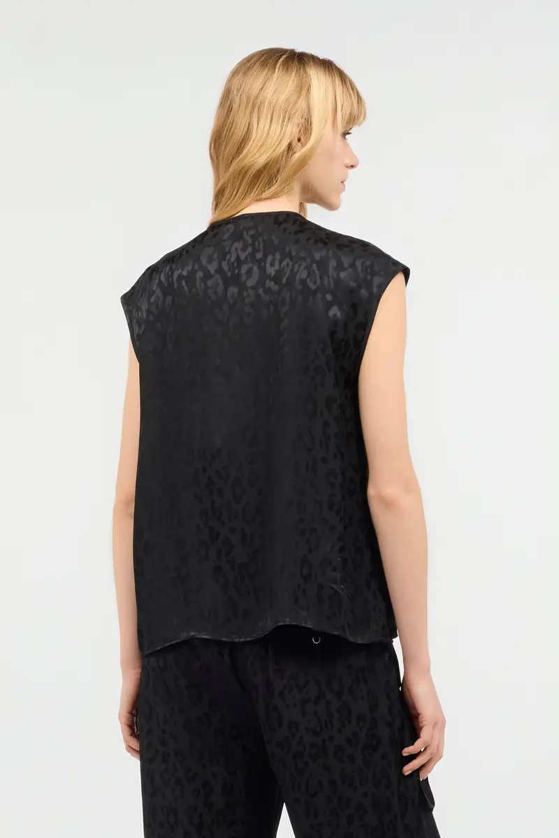 Roberto Cavalli Sleeveless Top With Jaguar Skin Design | Thumbnail 3 Roberto Cavalli Sleeveless Top With Jaguar Skin Design | Thumbnail 3