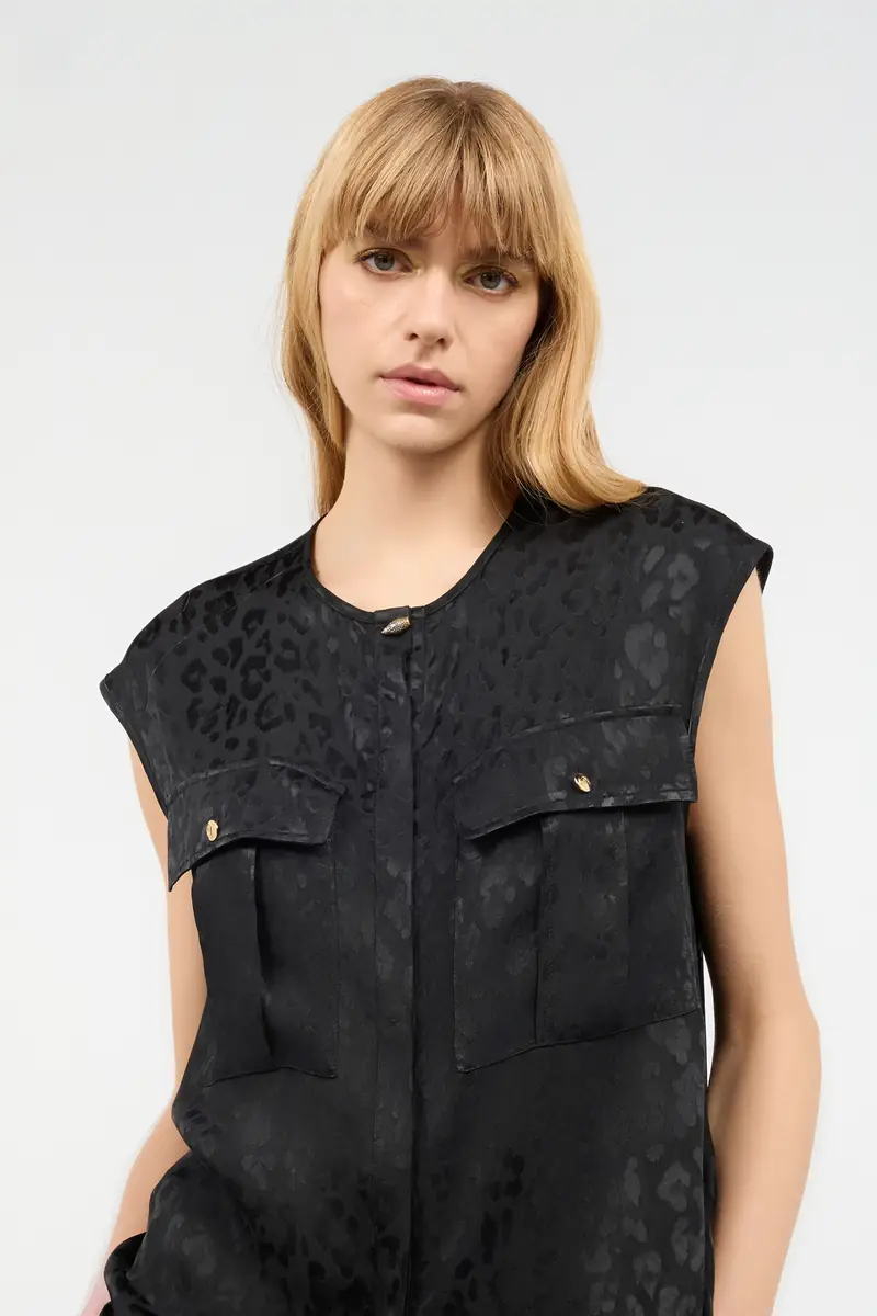 Roberto Cavalli Sleeveless Top With Jaguar Skin Design | Thumbnail 4 Roberto Cavalli Sleeveless Top With Jaguar Skin Design | Thumbnail 4