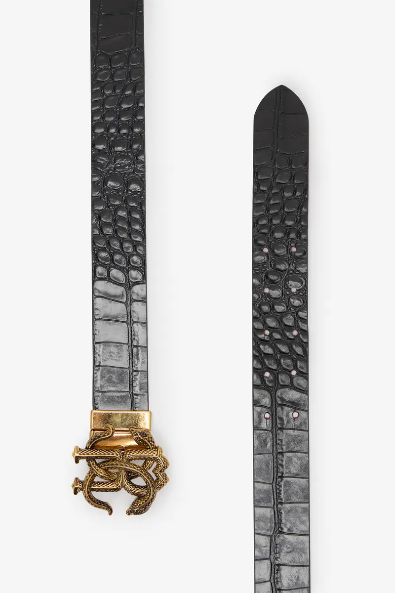 Roberto Cavalli Reversible Belt With Mirror Snake Monogram | Thumbnail 3