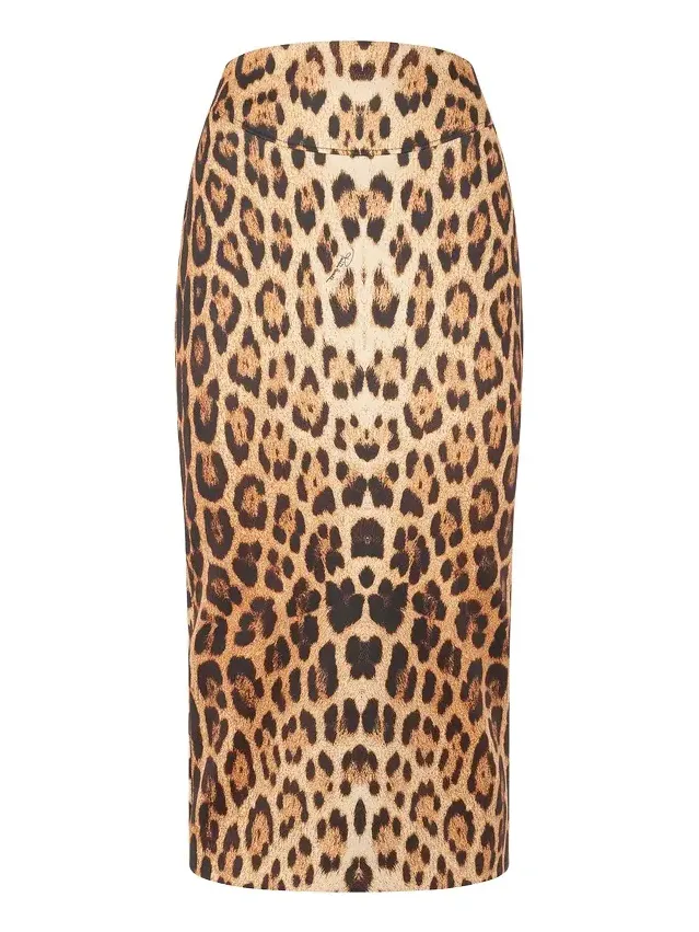 Pencil Skirt With Jaguar Skin Print Pencil Skirt With Jaguar Skin Print