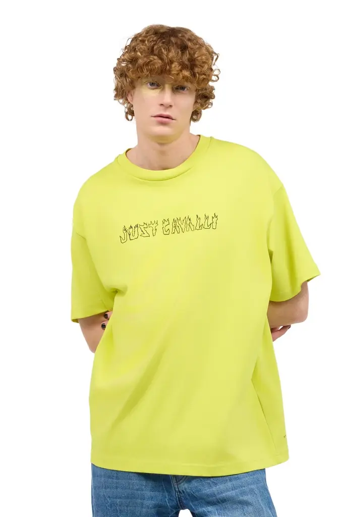 Roberto Cavalli T-Shirt With Flaming Lettering | Image 1 Roberto Cavalli T-Shirt With Flaming Lettering | Image 1