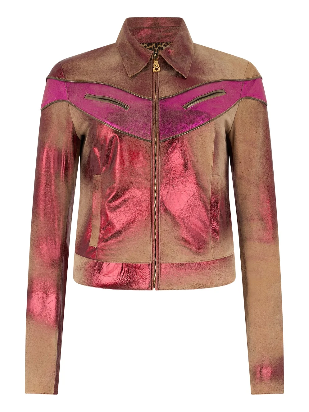 Roberto Cavalli Metallic Leather Jacket