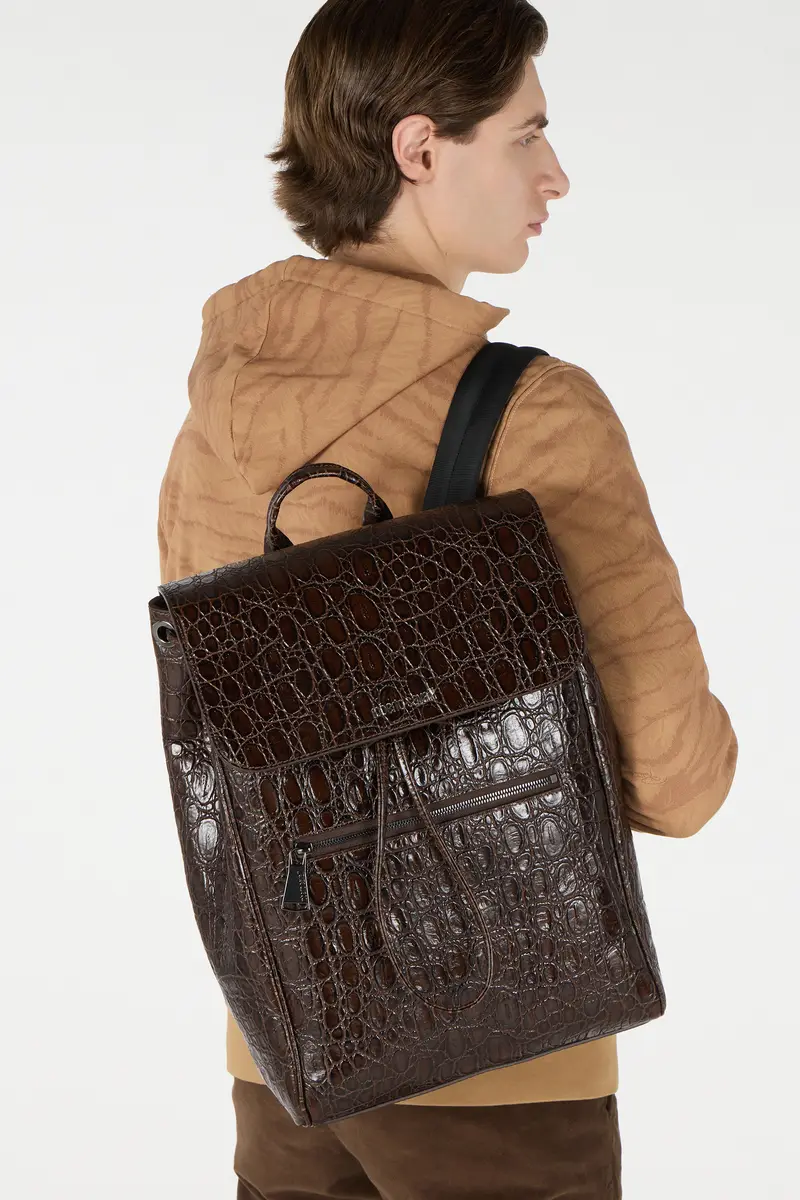 Roberto Cavalli Crocodile Scale-Effect Backpack | Thumbnail 2 Roberto Cavalli Crocodile Scale-Effect Backpack | Thumbnail 2