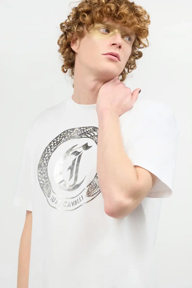 Roberto Cavalli T-Shirt With Front Logo Print | Thumbnail 4