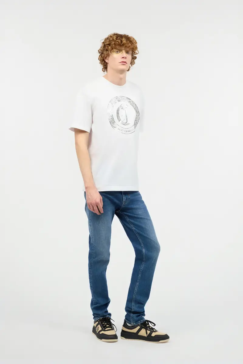 Roberto Cavalli T-Shirt With Front Logo Print | Thumbnail 6
