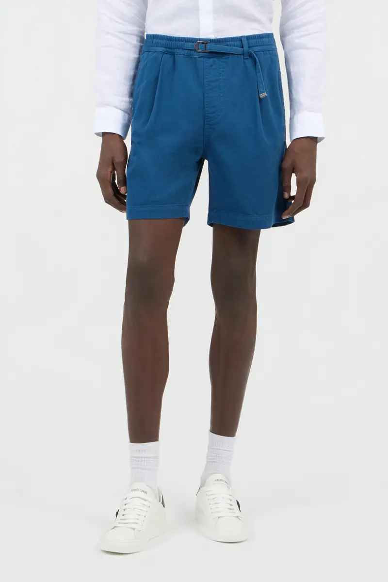 Roberto Cavalli Blue Pleated Bermuda Shorts | Thumbnail 2 Roberto Cavalli Blue Pleated Bermuda Shorts | Thumbnail 2