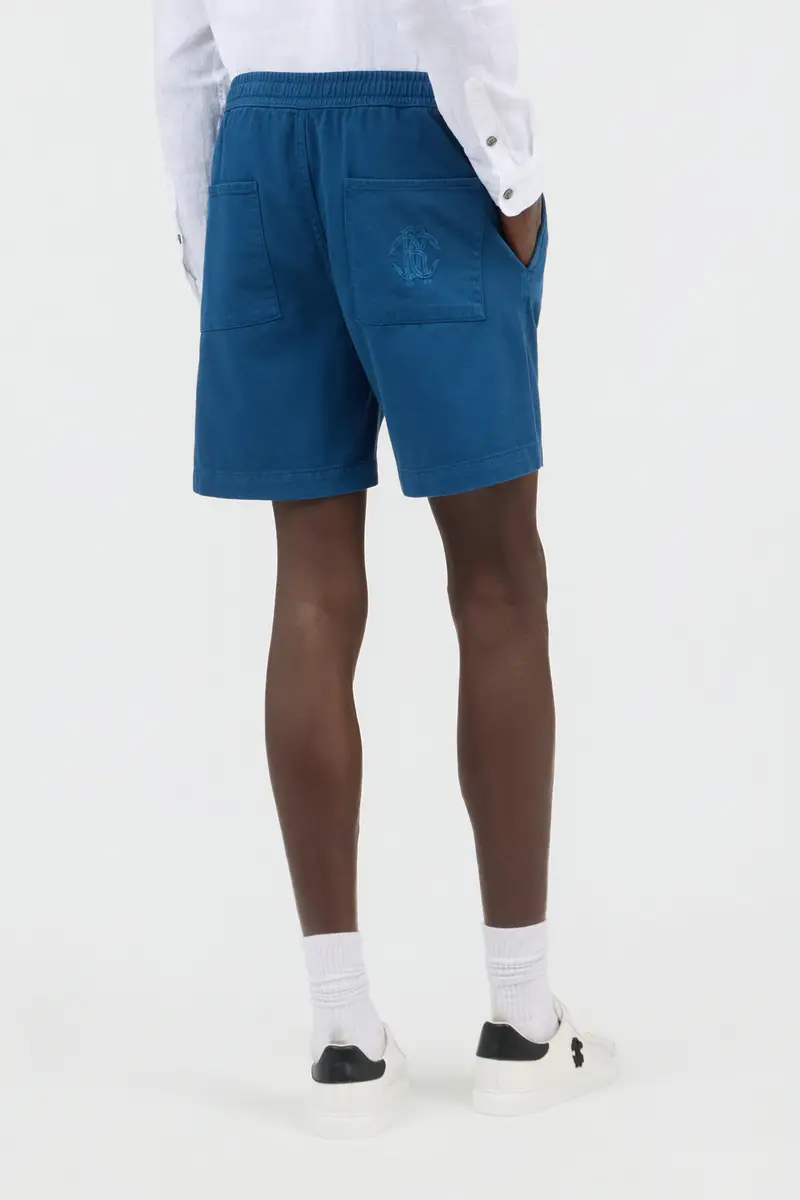 Roberto Cavalli Blue Pleated Bermuda Shorts | Thumbnail 3 Roberto Cavalli Blue Pleated Bermuda Shorts | Thumbnail 3