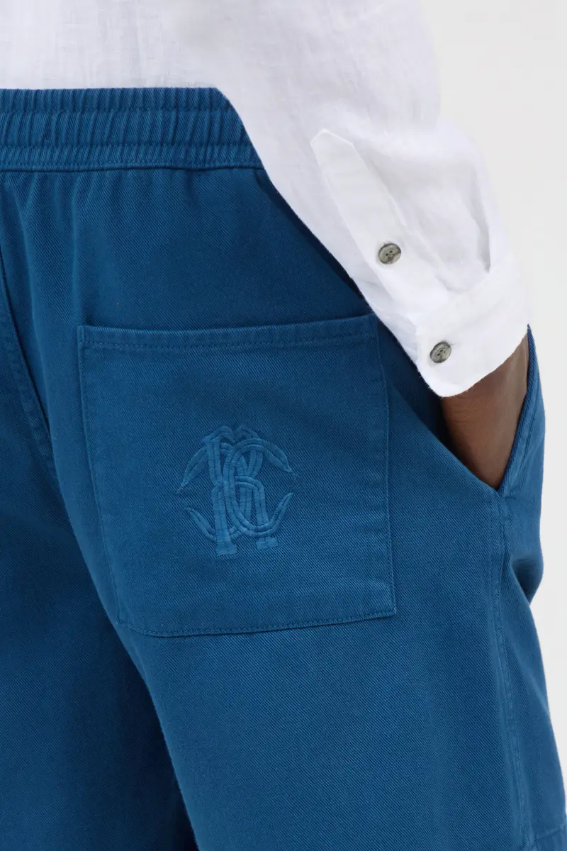 Roberto Cavalli Blue Pleated Bermuda Shorts | Thumbnail 5 Roberto Cavalli Blue Pleated Bermuda Shorts | Thumbnail 5