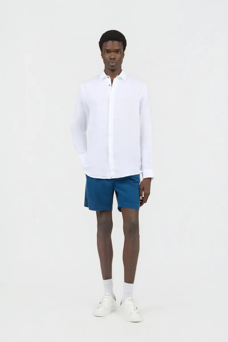 Roberto Cavalli Blue Pleated Bermuda Shorts | Thumbnail 6 Roberto Cavalli Blue Pleated Bermuda Shorts | Thumbnail 6