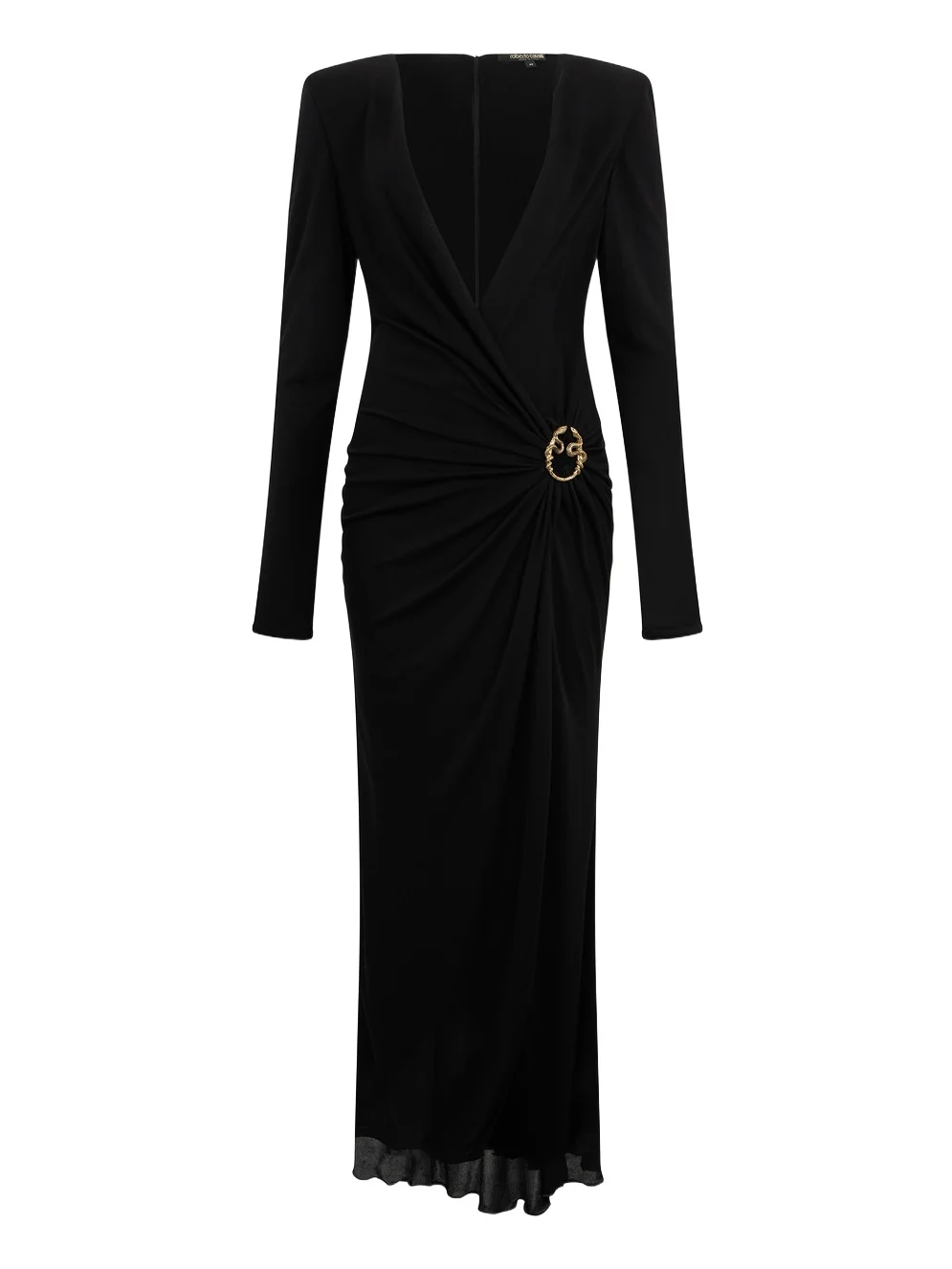 Draped Long Dress with Snake Detail