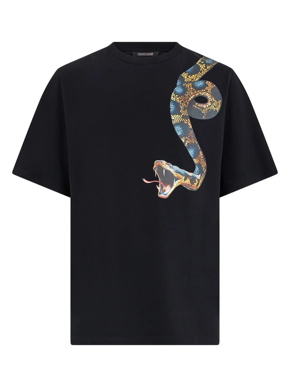 Cotton T-shirt with Snake Print